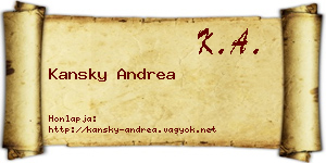 Kansky Andrea névjegykártya